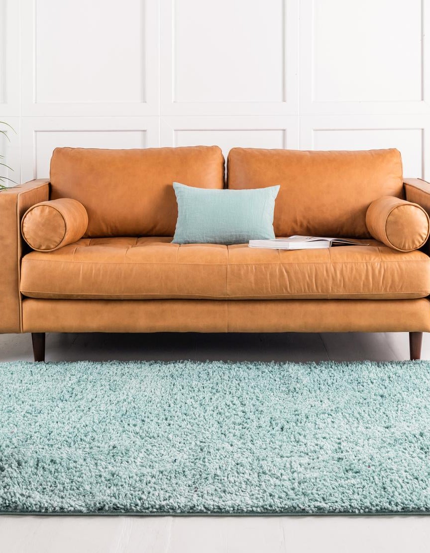 Rechteck Hochflorteppich Zermatt Shag in Aqua von Hadorn™ - Lifestyle Image