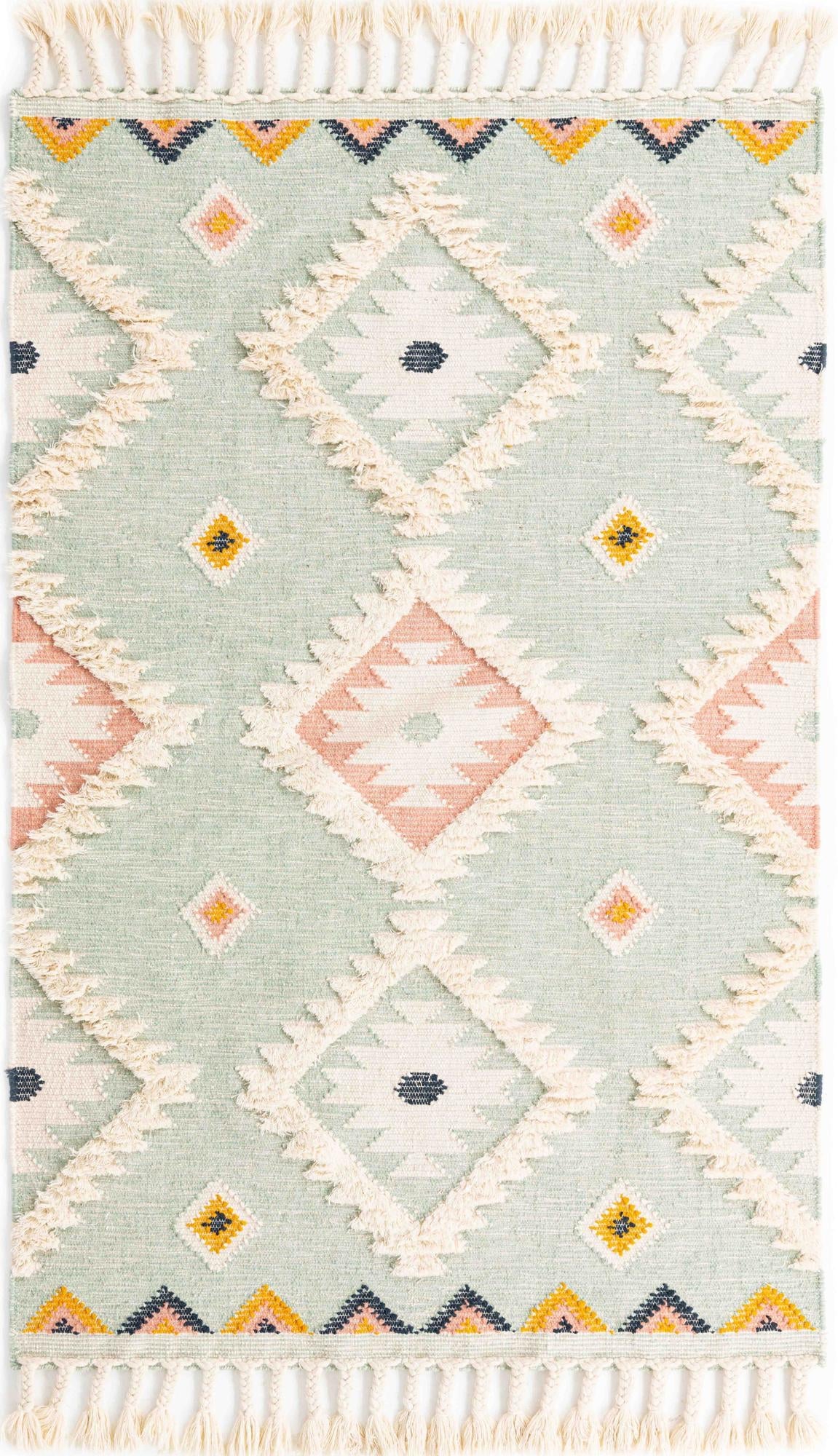 Rechteck Handgeflochten Teppich Arizona in Helles Aqua von Hadorn™ - Lifestyle Image
