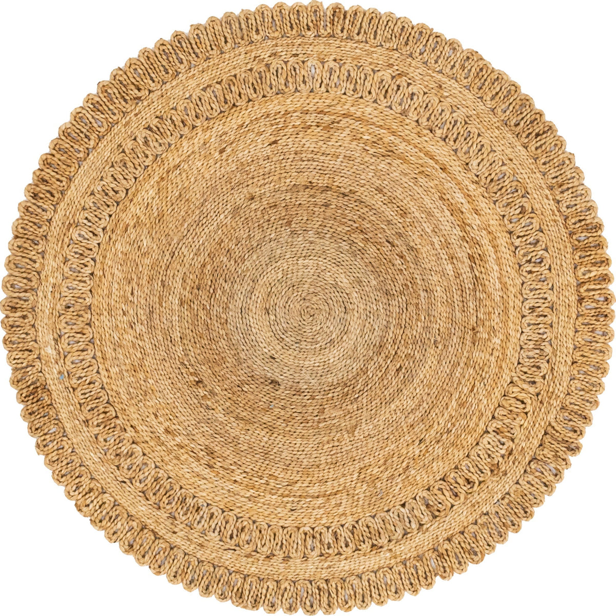 Rund Teppich Braided Jute in Natürlich von Hadorn™ - Lifestyle Image