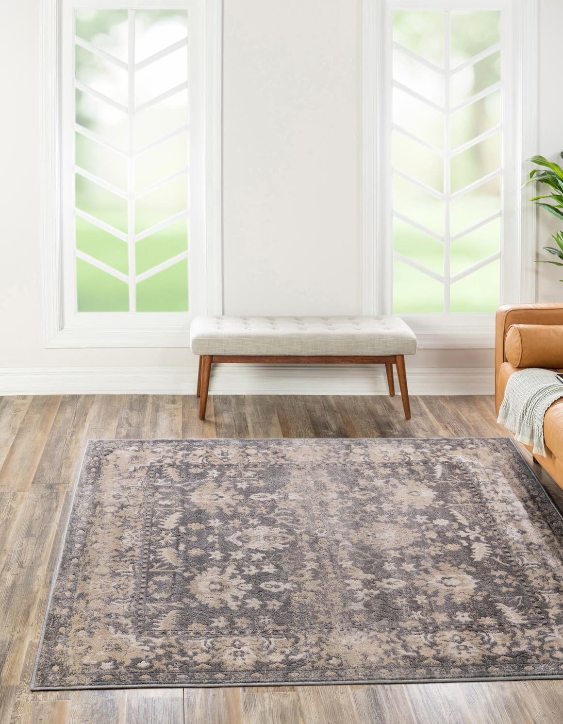 Quadratisch Teppich Oregon in Grau von Hadorn™ - Lifestyle Image