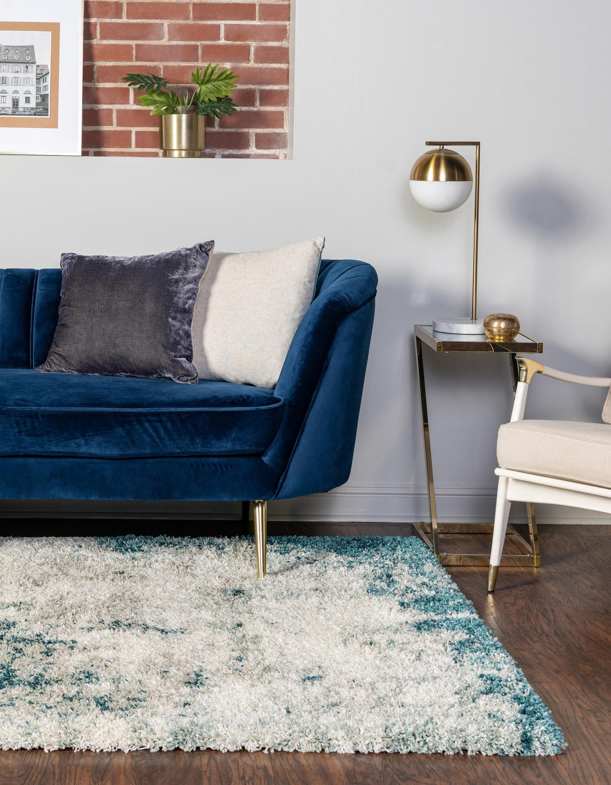 Quadratisch Teppich Lachen Haze in Grün von Hadorn™ - Lifestyle Image