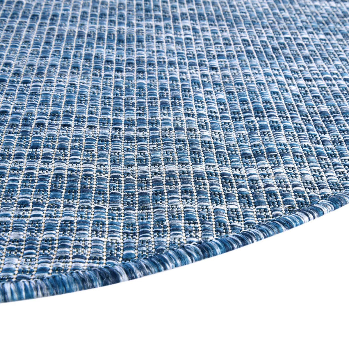 Rund Outdoor Teppich Tulum Outdoor in Blau von Hadorn™ - Lifestyle Image