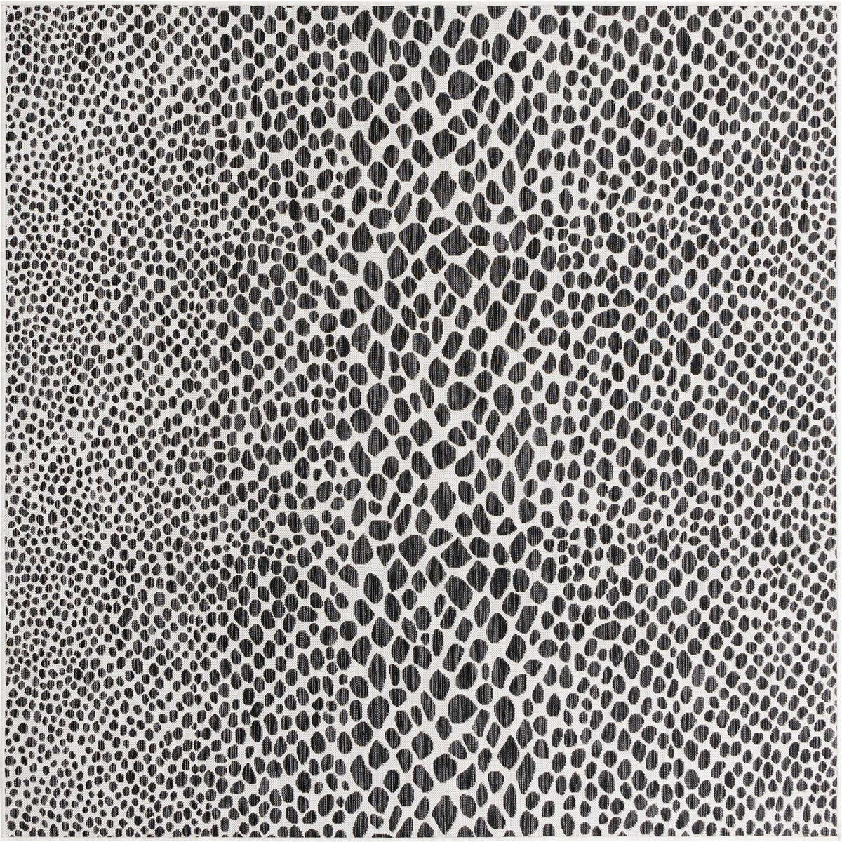 Quadratisch Outdoor Teppich Tulum Outdoor in Schwarz von Hadorn™ - Lifestyle Image