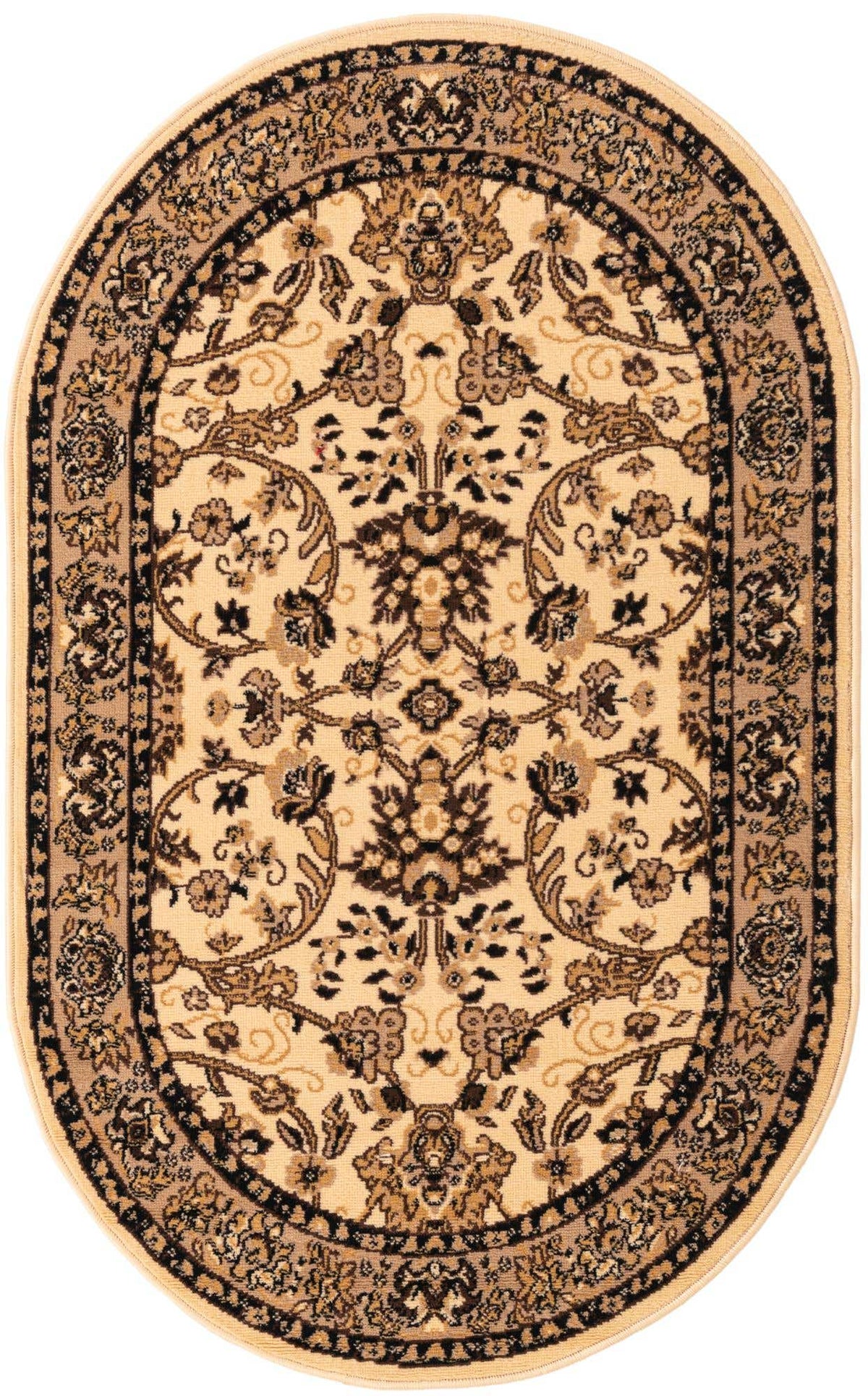 Oval Teppich Kashan Design in Elfenbein von Hadorn™ - Lifestyle Image