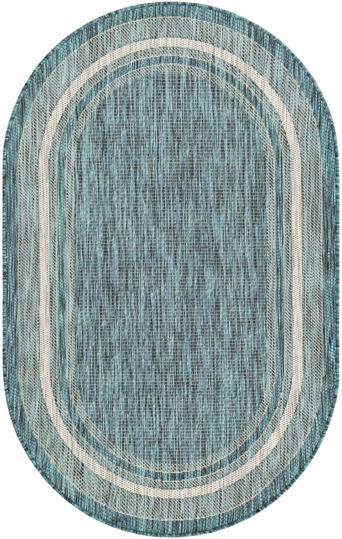 Oval Outdoor Teppich Tulum Outdoor in Blaugrün von Hadorn™ - Lifestyle Image