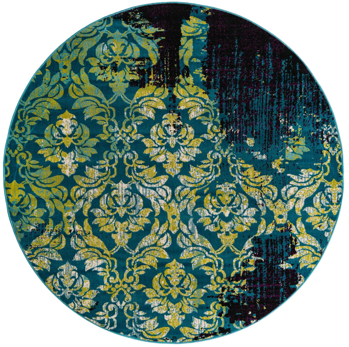 Rund Teppich Istanbul in Blau von Hadorn™ - Lifestyle Image