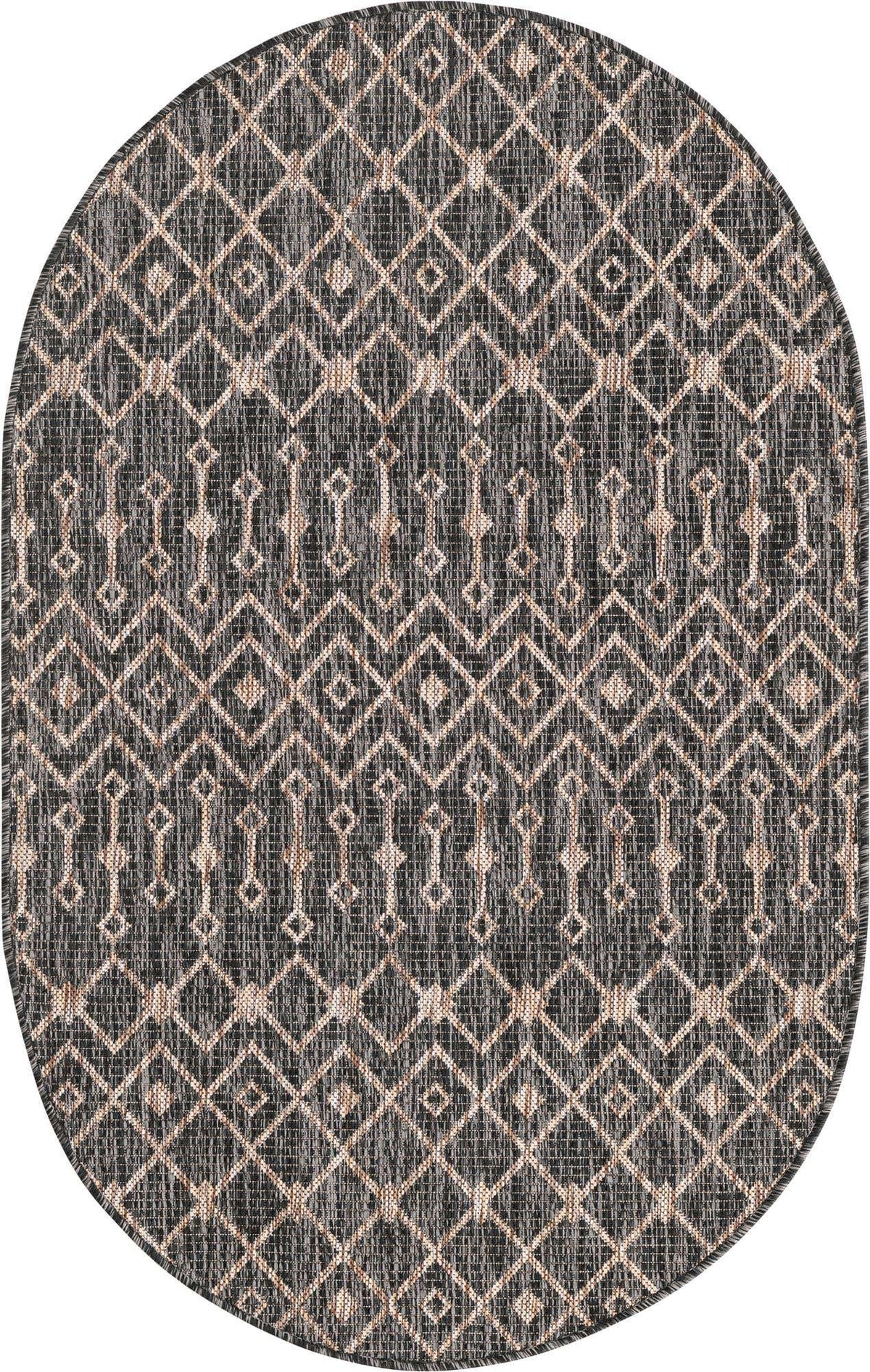 Oval Outdoor Teppich Tulum Outdoor in Anthrazit von Hadorn™ - Lifestyle Image