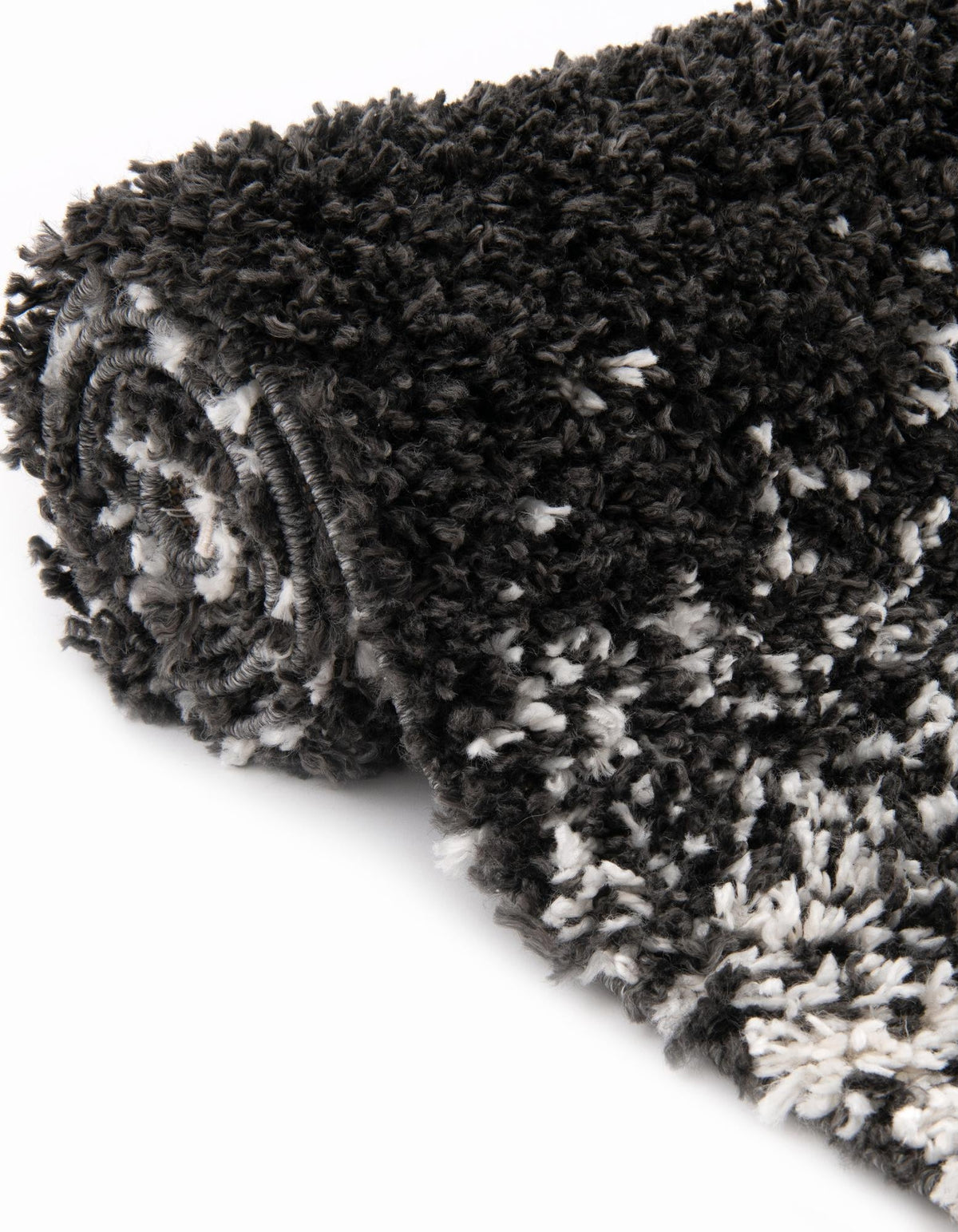 Rund Hochflorteppich Lagom Shag in Schwarz und Weiss von Hadorn™ - Lifestyle Image
