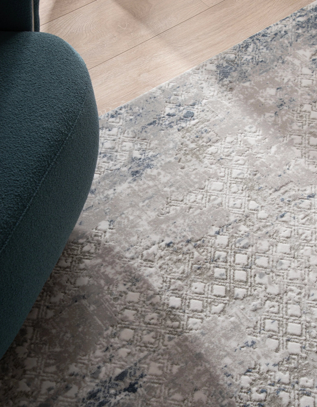 Quadratisch Teppich Davos Magic in Blau von Hadorn™ - Lifestyle Image