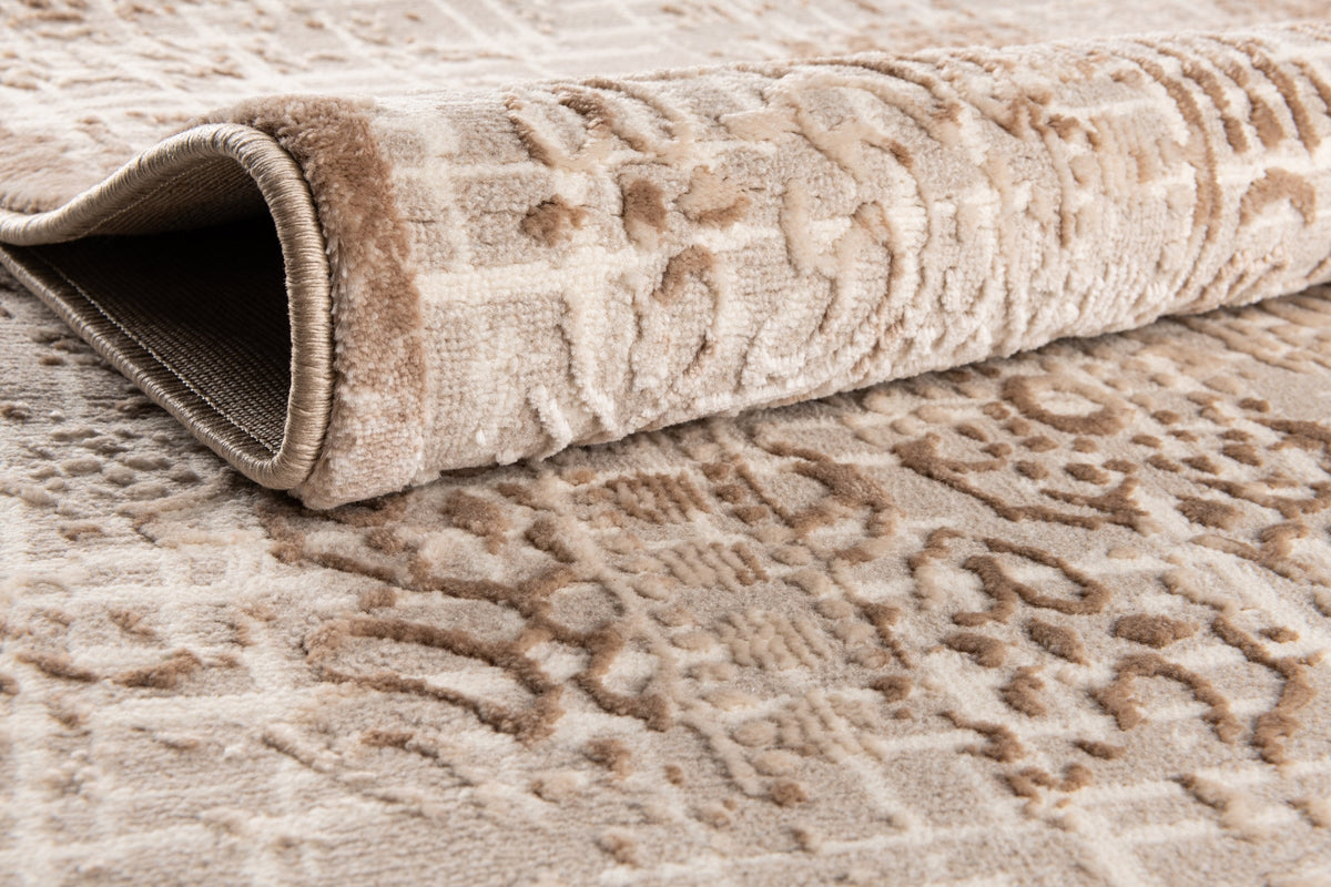 Quadratisch Teppich Bern Shimmer in Beige von Hadorn™ - Lifestyle Image
