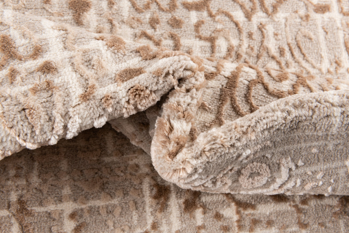 Rund Teppich Bern Shimmer in Beige von Hadorn™ - Lifestyle Image