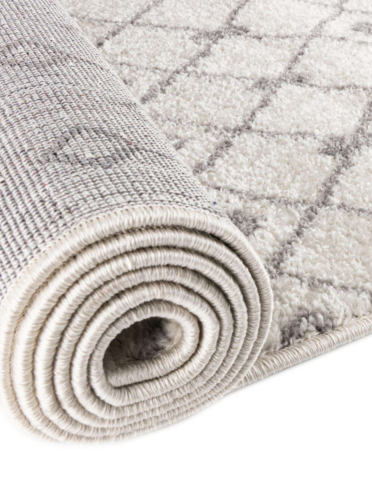 Rechteck Teppich Moroccan Trellis in Elfenbein und Grau von Hadorn™ - Lifestyle Image