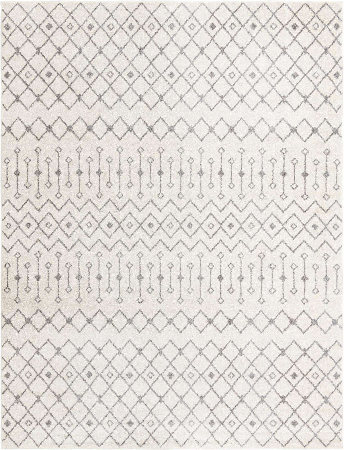 Rechteck Teppich Moroccan Trellis in Elfenbein und Grau von Hadorn™ - Lifestyle Image