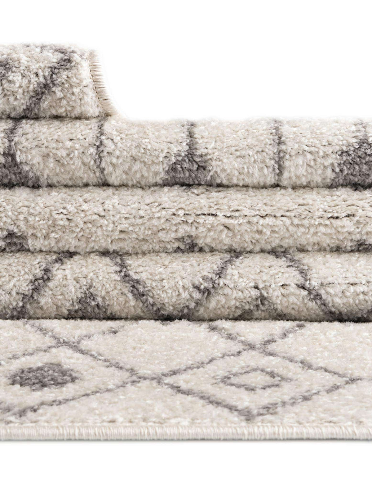 Quadratisch Teppich Moroccan Trellis in Elfenbein und Grau von Hadorn™ - Lifestyle Image