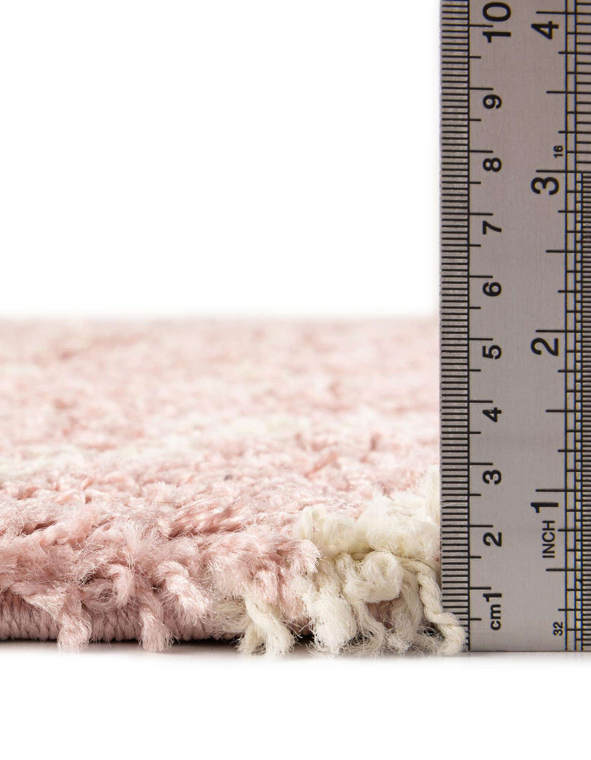 Quadratisch Hochflorteppich Trellis Shag in Hellrosa von Hadorn™ - Lifestyle Image