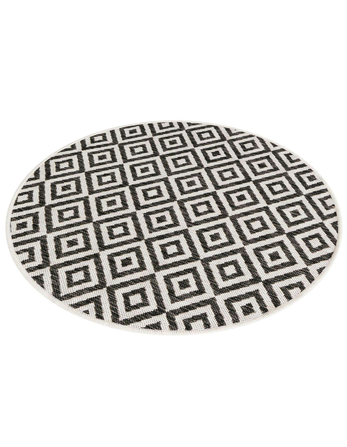 Rund Outdoor Teppich Tulum Outdoor in Anthrazit von Hadorn™ - Lifestyle Image