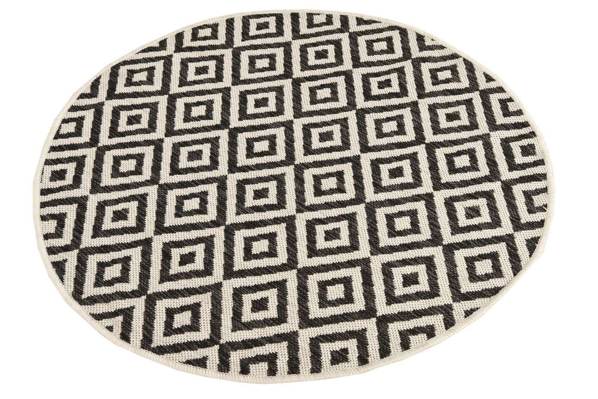 Rund Outdoor Teppich Tulum Outdoor in Anthrazit von Hadorn™ - Lifestyle Image