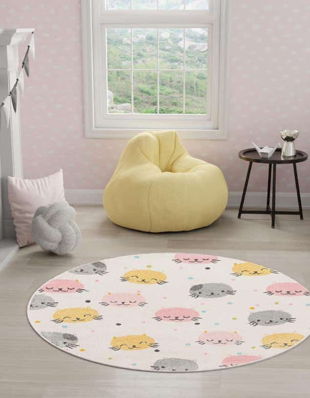 Rund Teppich Whimsy Kids in Elfenbein von Hadorn™ - Lifestyle Image