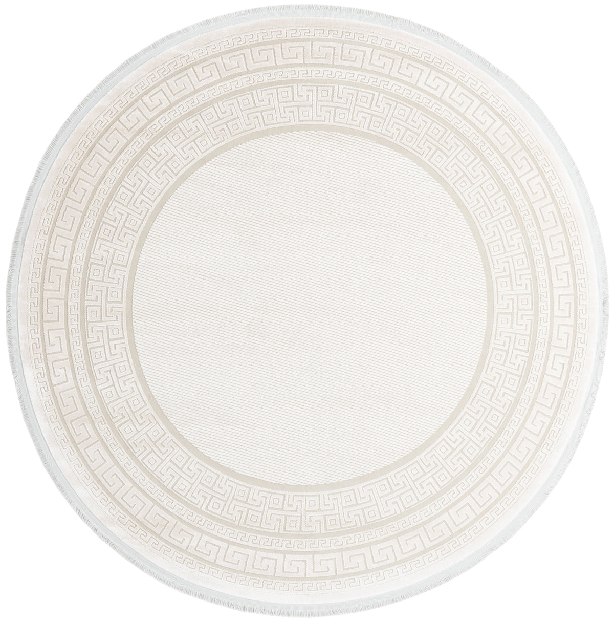 Rund Luxus Teppich Chiasso in Weiss von Hadorn™ - Lifestyle Image