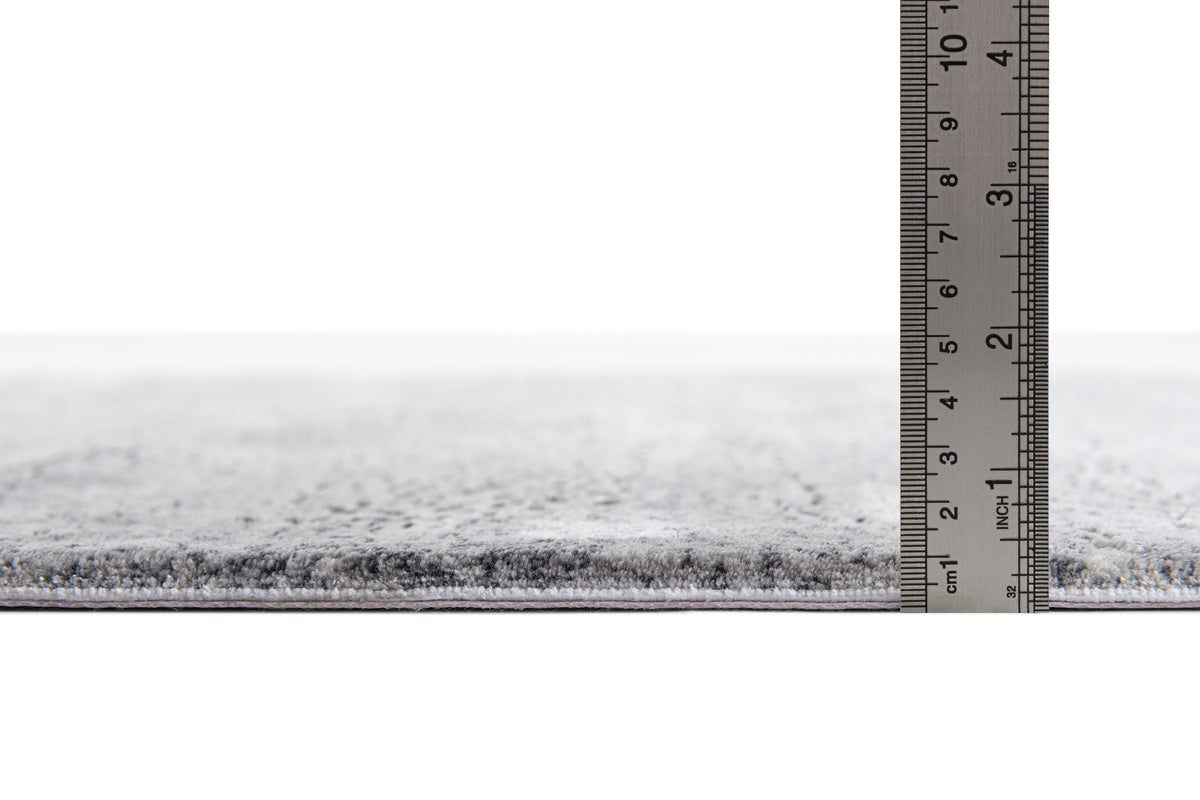 Rund Luxus Teppich Chiasso in Blau von Hadorn™ - Lifestyle Image