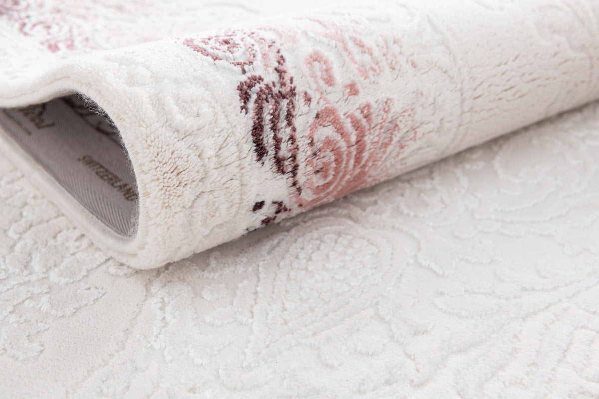 Rund Luxus Teppich Arosa in Weiss von Hadorn™ - Lifestyle Image