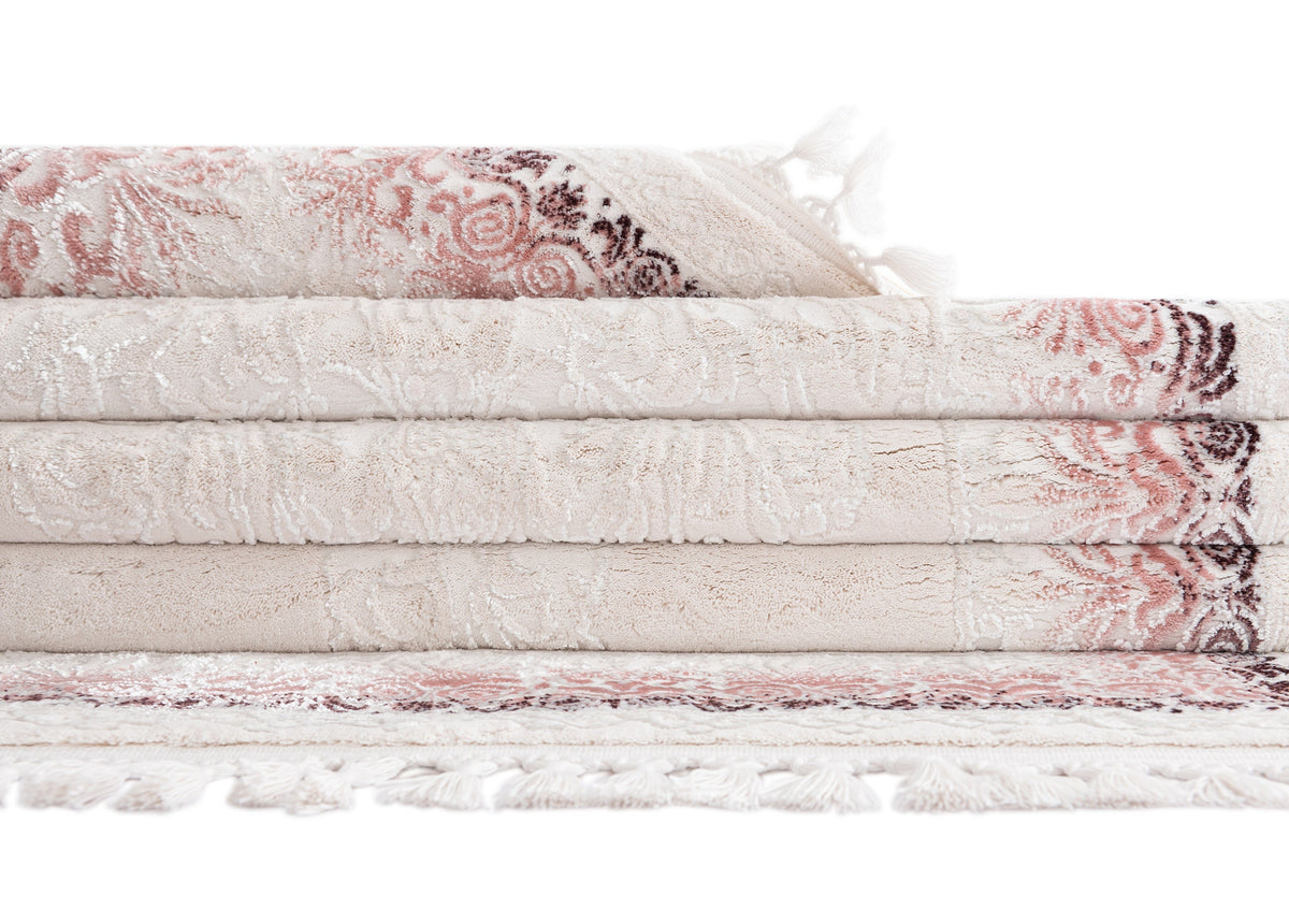 Rund Luxus Teppich Arosa in Weiss von Hadorn™ - Lifestyle Image