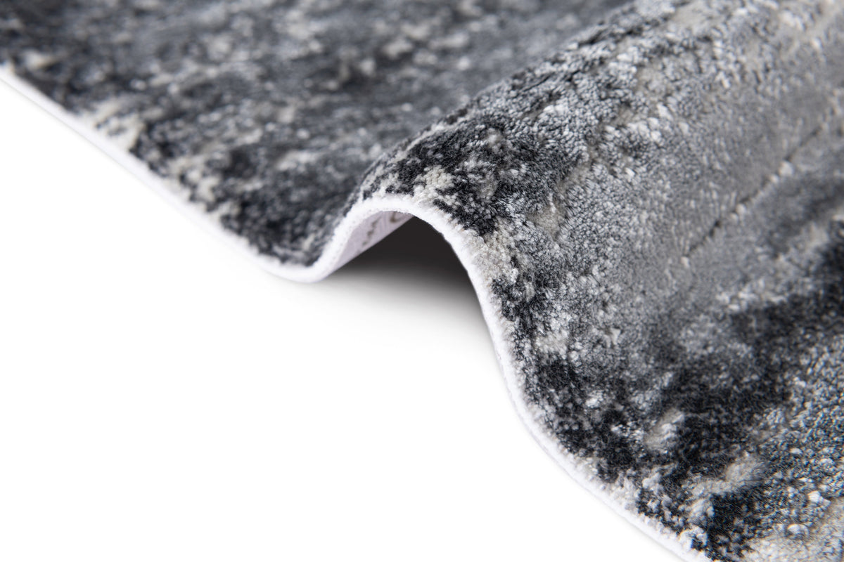 Rund Luxus Teppich Chiasso in Blau von Hadorn™ - Lifestyle Image