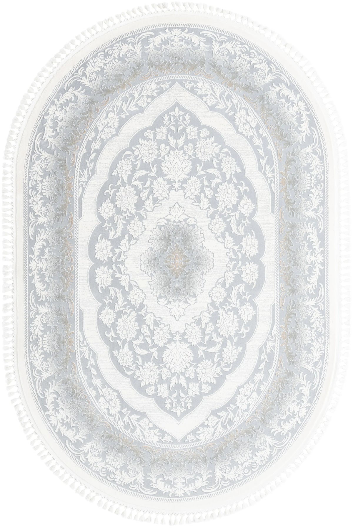 Oval Luxus Teppich Arosa in Weiss von Hadorn™ - Lifestyle Image