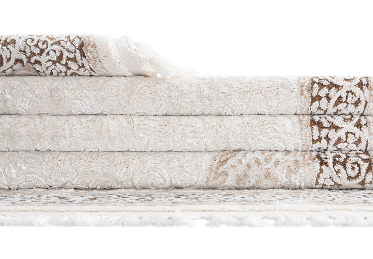 Rund Luxus Teppich Arosa in Weiss von Hadorn™ - Lifestyle Image