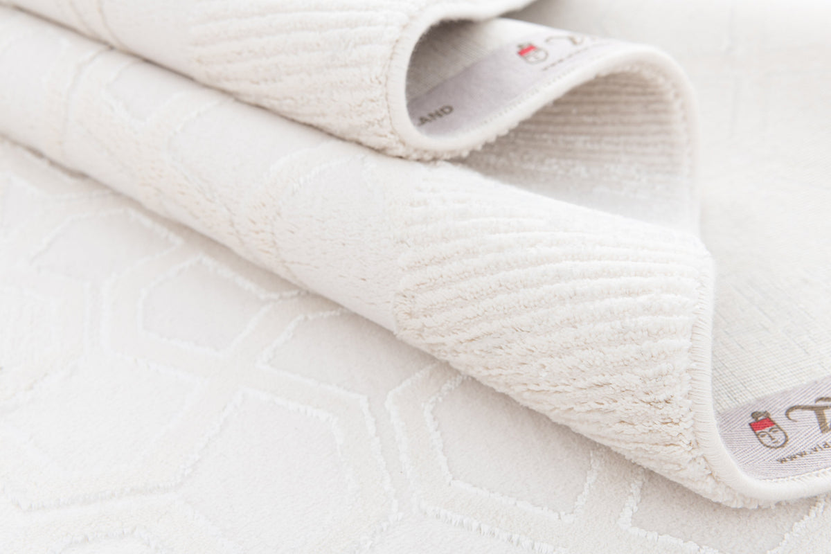 Rechteck Luxus Teppich Lausanne in Weiss von Hadorn™ - Lifestyle Image