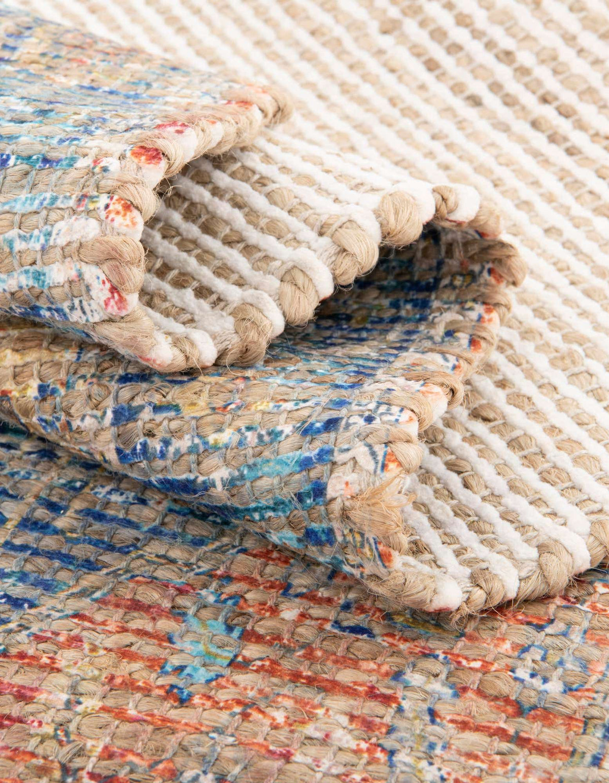 Rechteck Handgeflochten Teppich Chenille Jute in Natürlich von Hadorn™ - Lifestyle Image