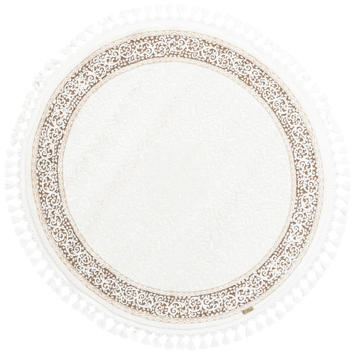 Rund Luxus Teppich Arosa in Weiss von Hadorn™ - Lifestyle Image