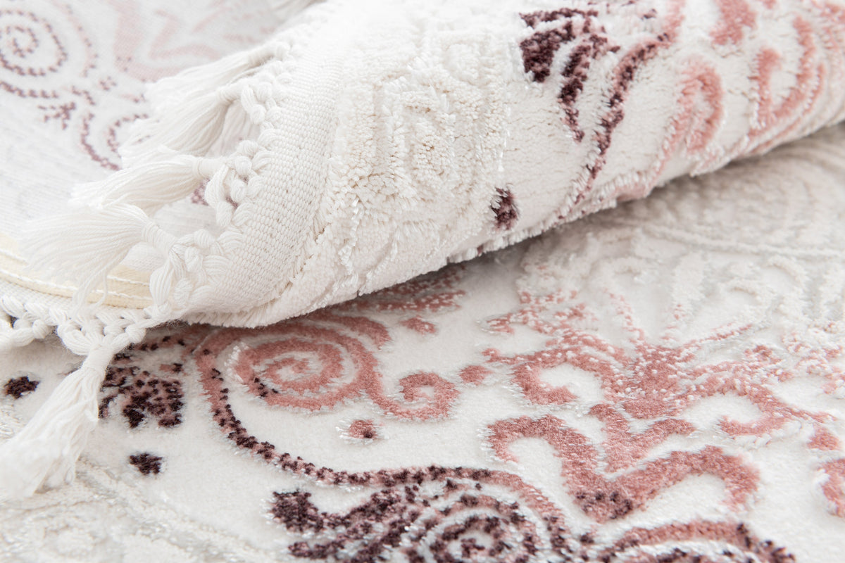 Rund Luxus Teppich Arosa in Weiss von Hadorn™ - Lifestyle Image