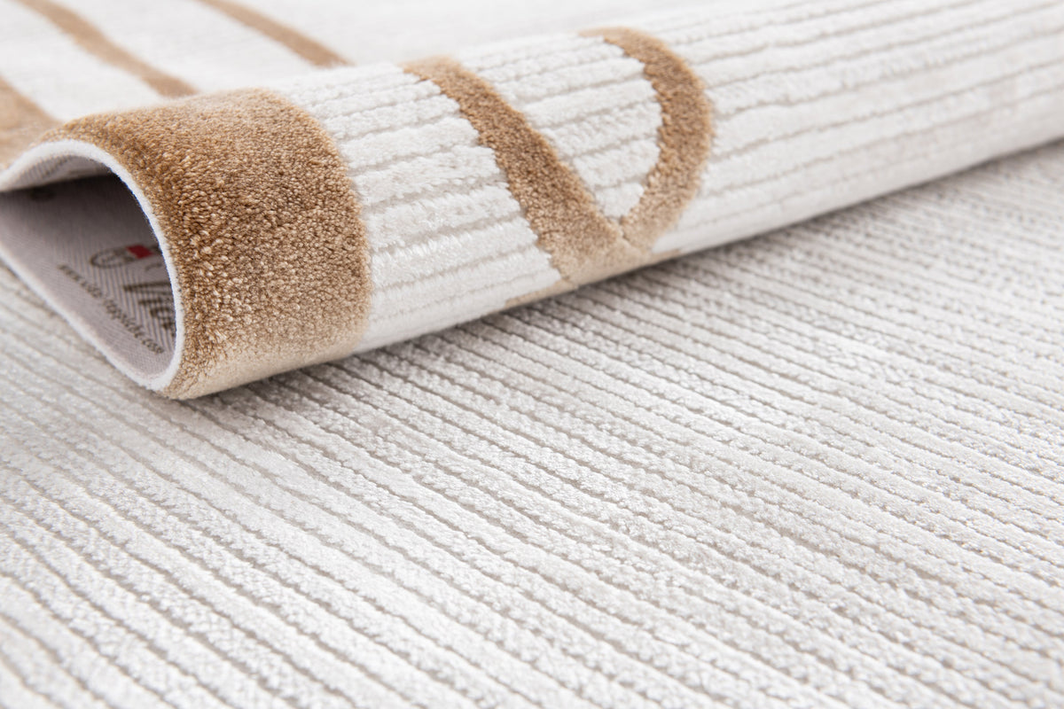 Rund Luxus Teppich Chiasso in Hellgrau von Hadorn™ - Lifestyle Image