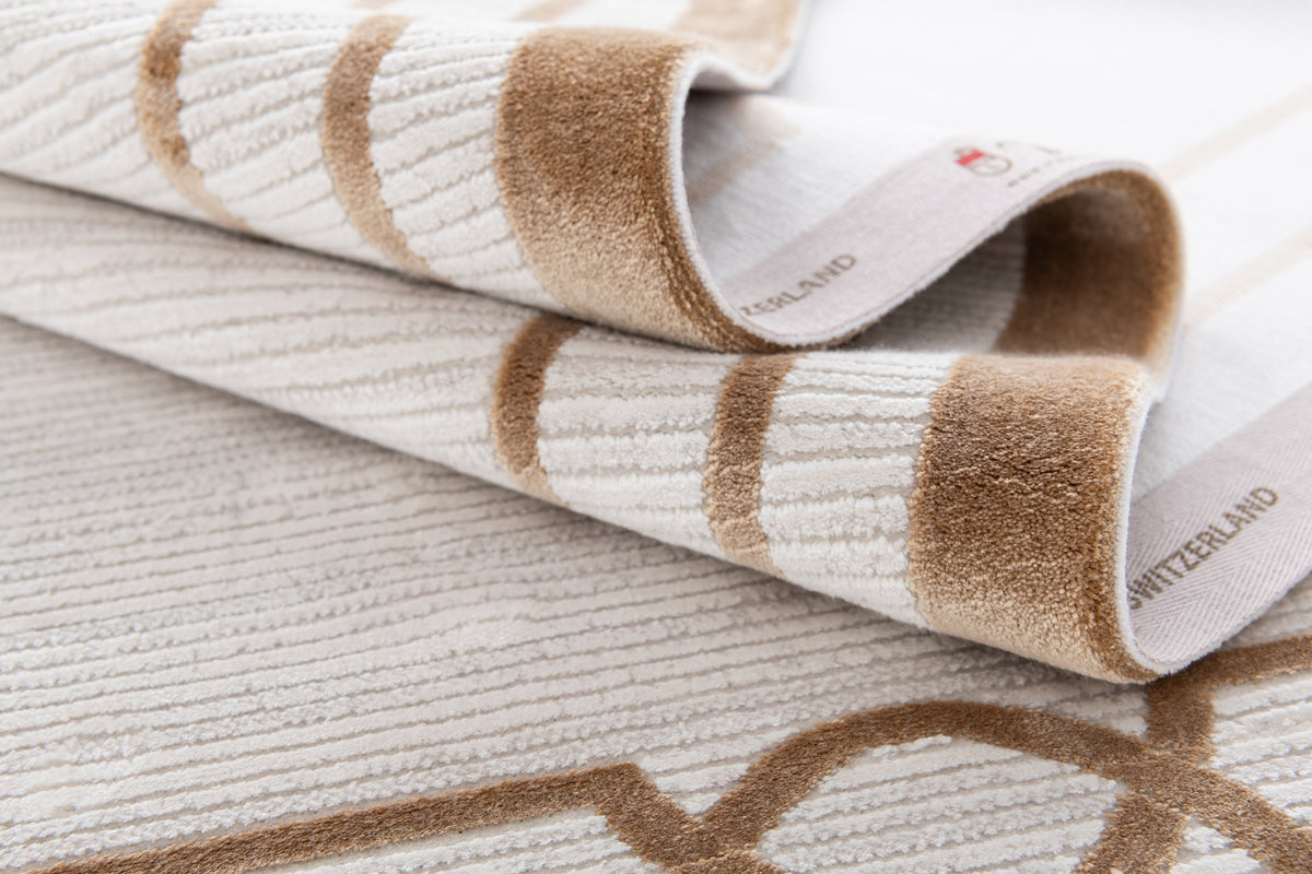 Rund Luxus Teppich Chiasso in Hellgrau von Hadorn™ - Lifestyle Image