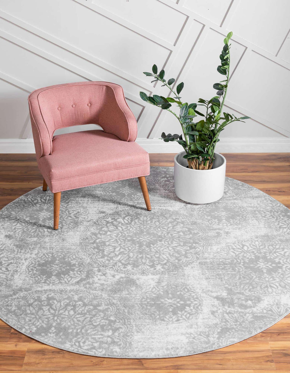 Rund Teppich Monaco in Hellgrau von Hadorn™ - Lifestyle Image