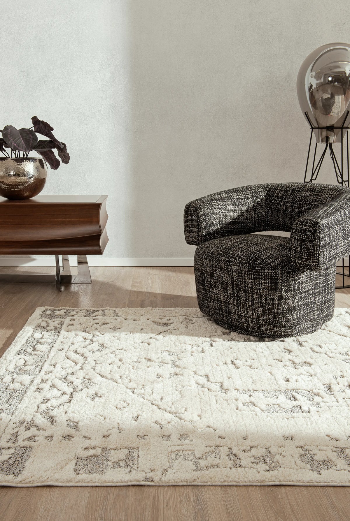 Rechteck Teppich Vevey in Weiss von Hadorn™ - Lifestyle Image