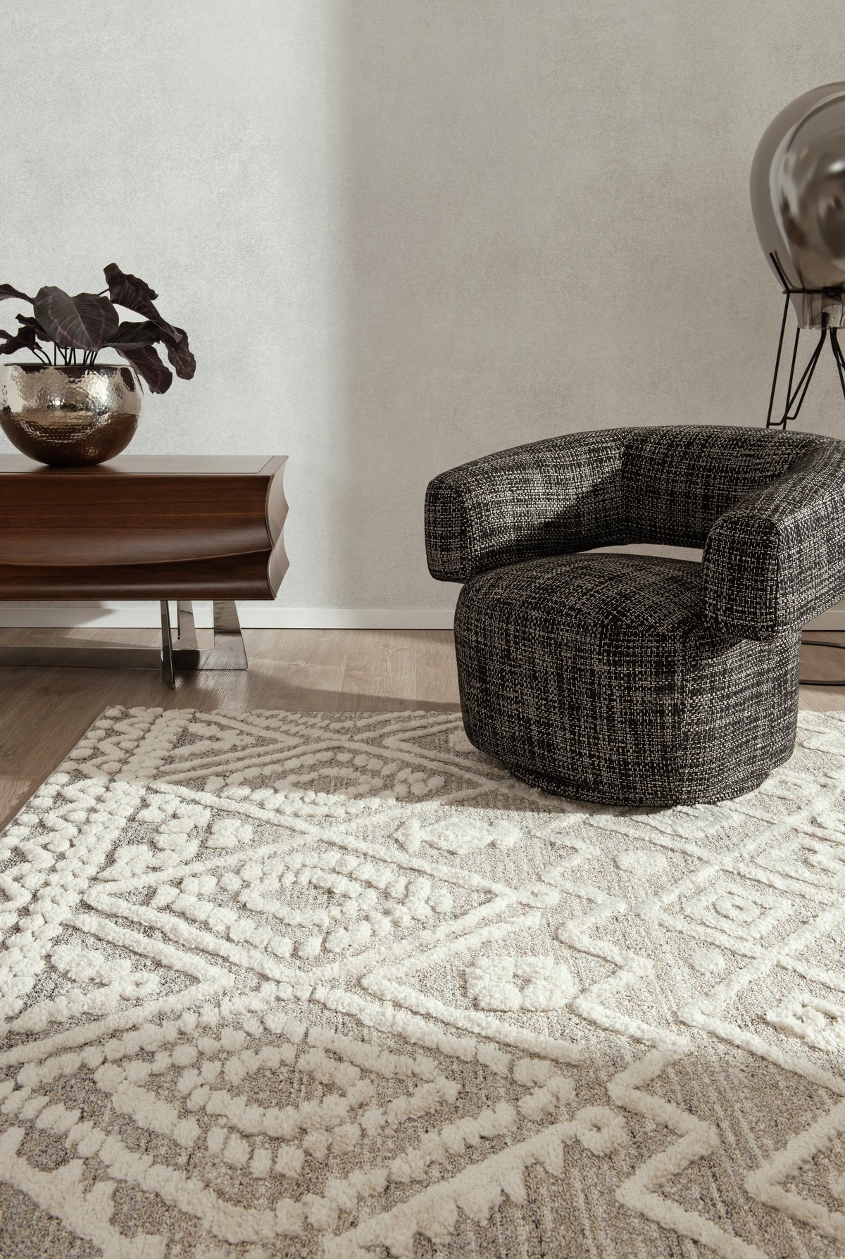 Rechteck Teppich Vevey in Weiss von Hadorn™ - Lifestyle Image