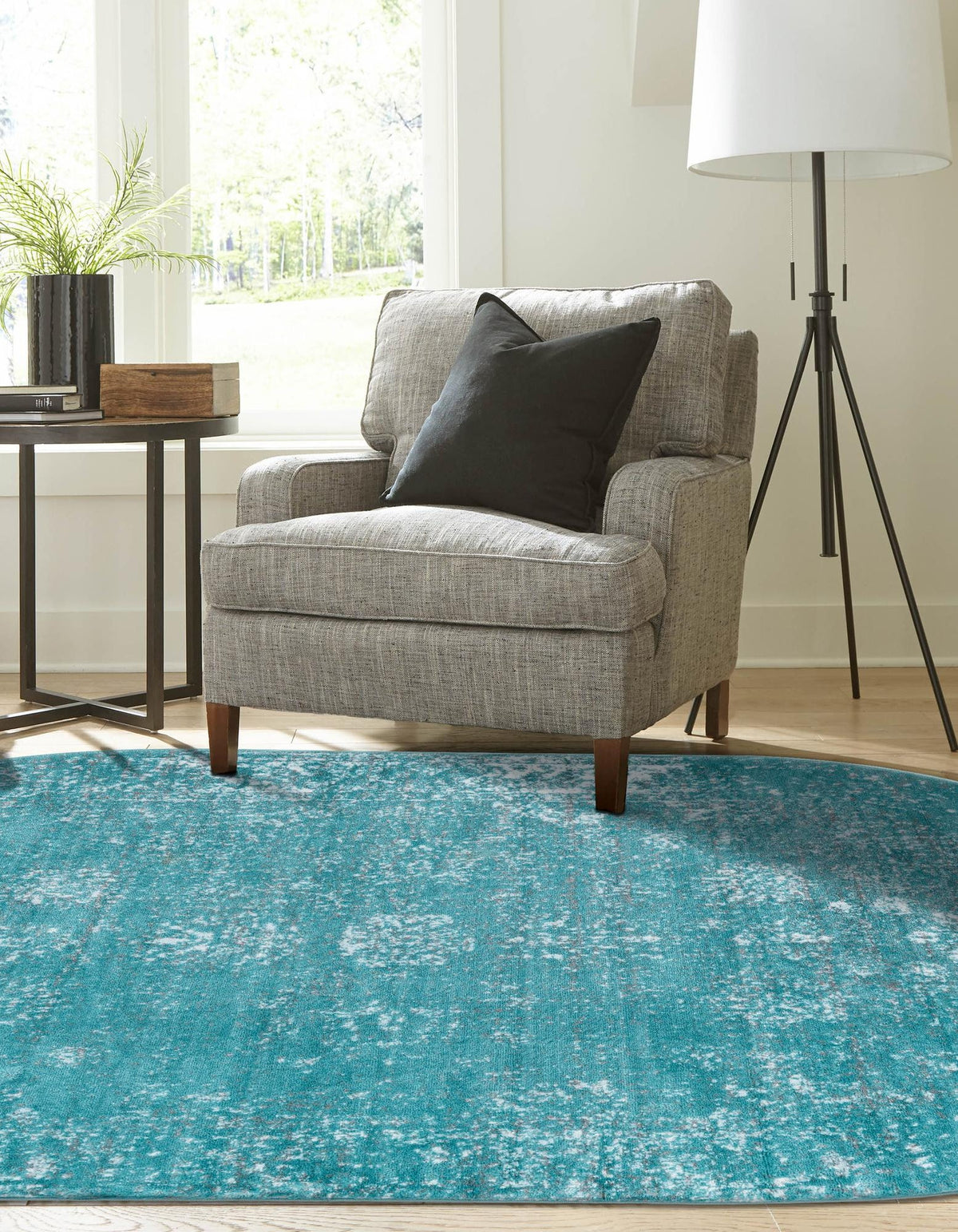 Oval Teppich Monaco in Türkis von Hadorn™ - Lifestyle Image