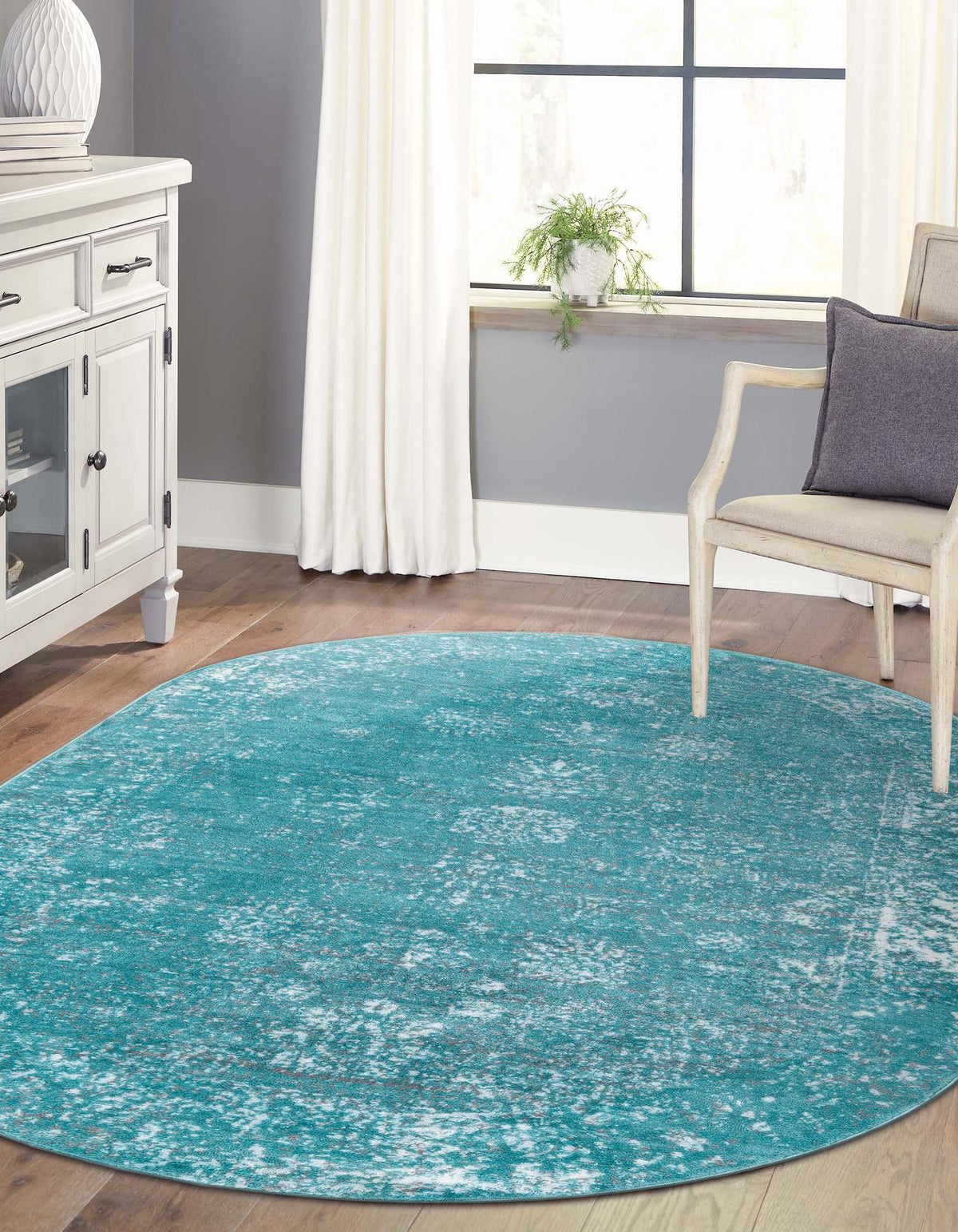 Oval Teppich Monaco in Türkis von Hadorn™ - Lifestyle Image