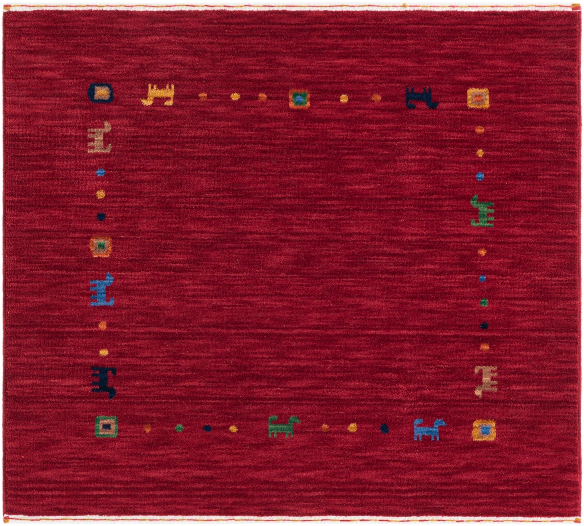 Quadratisch Teppich Emmen in Rot von Hadorn™ - Lifestyle Image