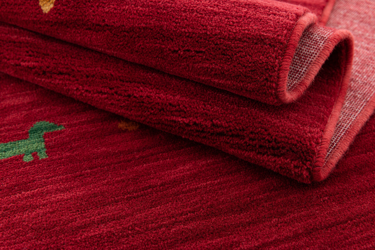 Quadratisch Teppich Emmen in Rot von Hadorn™ - Lifestyle Image