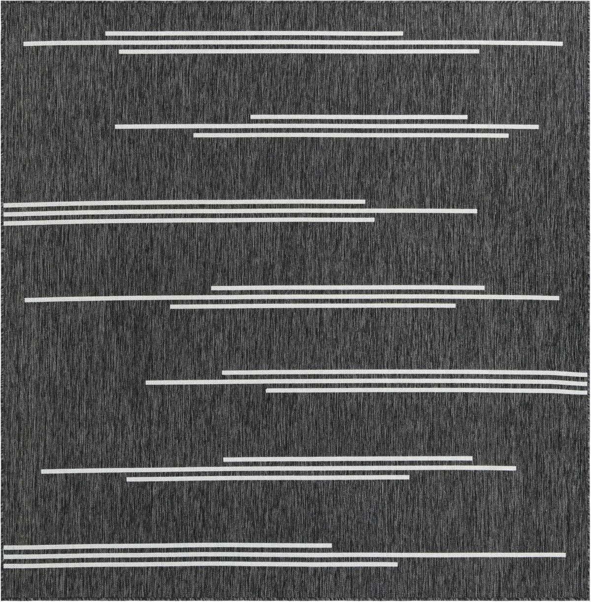 Quadratisch Outdoor Teppich Tulum Outdoor in Schwarz und Weiss von Hadorn™ - Lifestyle Image