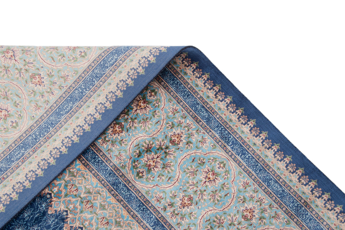 Rund Teppich Kalopsia Malaquita in Blau von Hadorn™ - Lifestyle Image