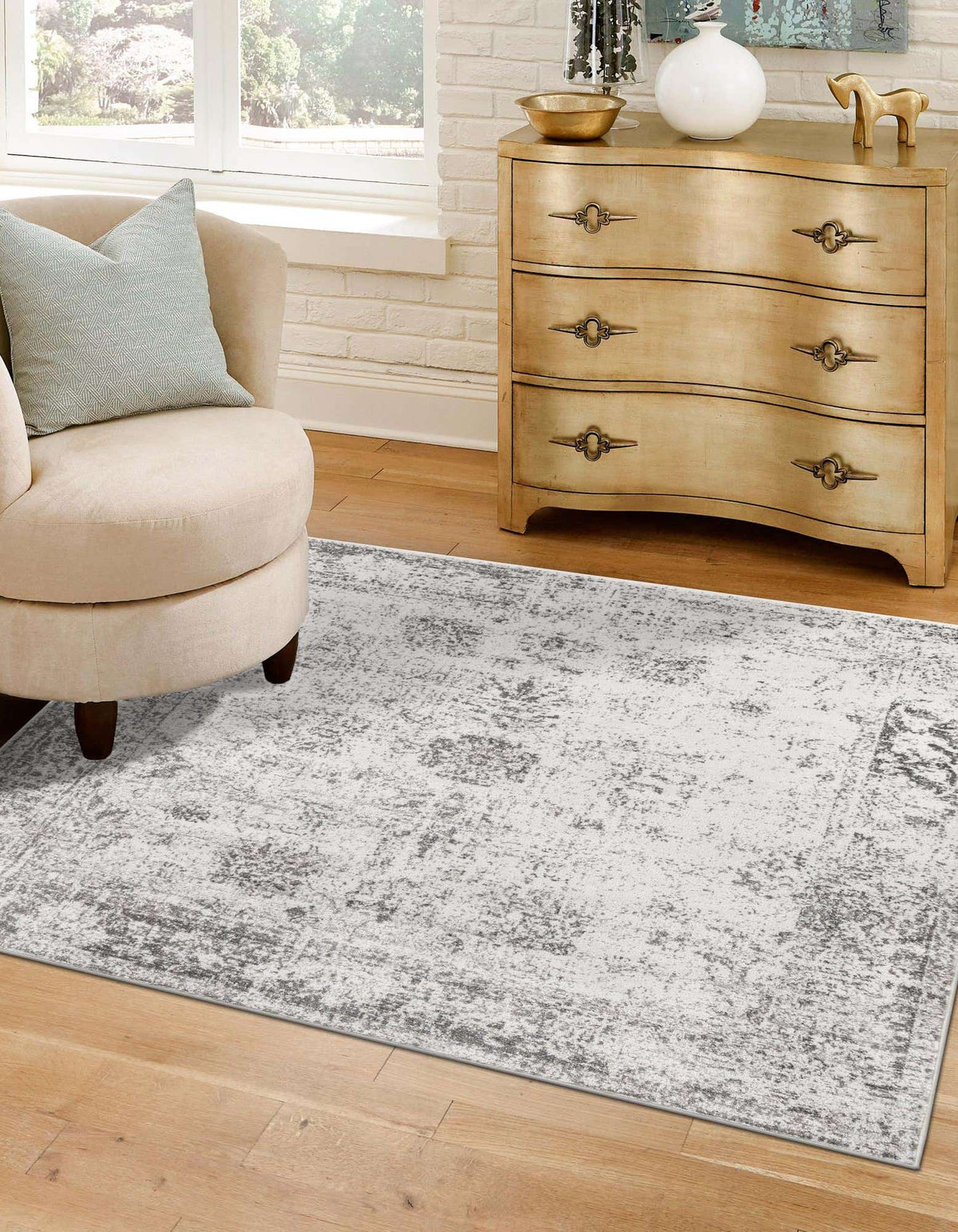 Quadratisch Teppich Monaco in Grau von Hadorn™ - Lifestyle Image
