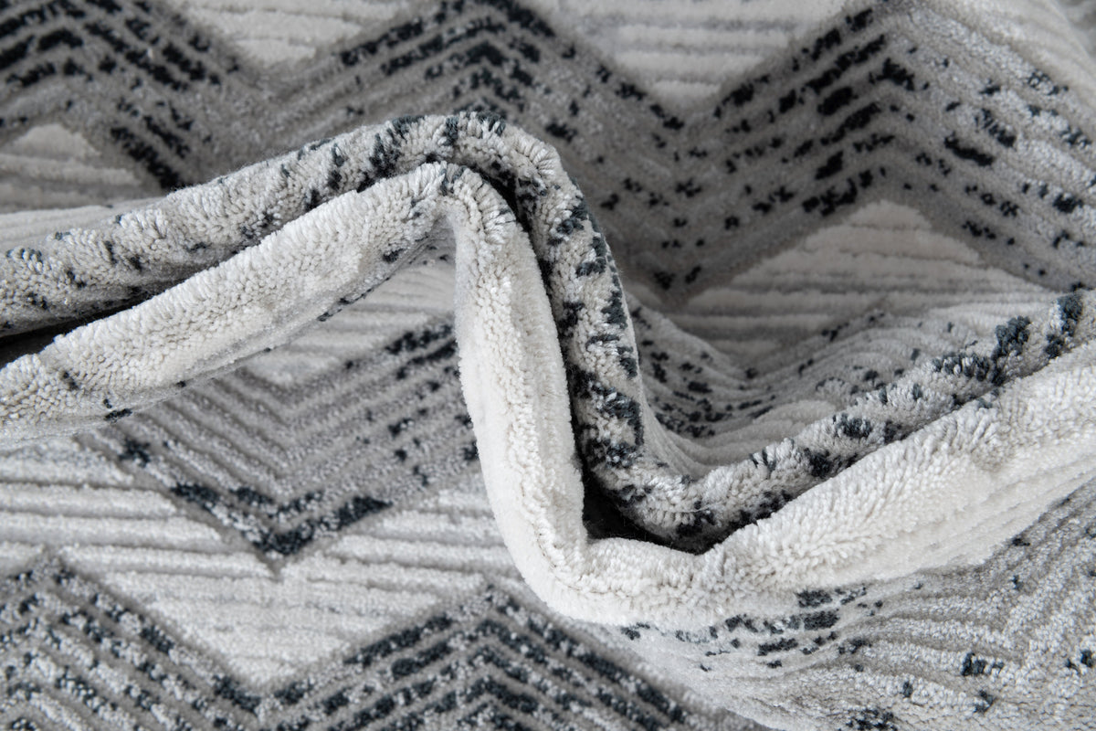 Rund Teppich Davos Grecian in Grau von Hadorn™ - Lifestyle Image