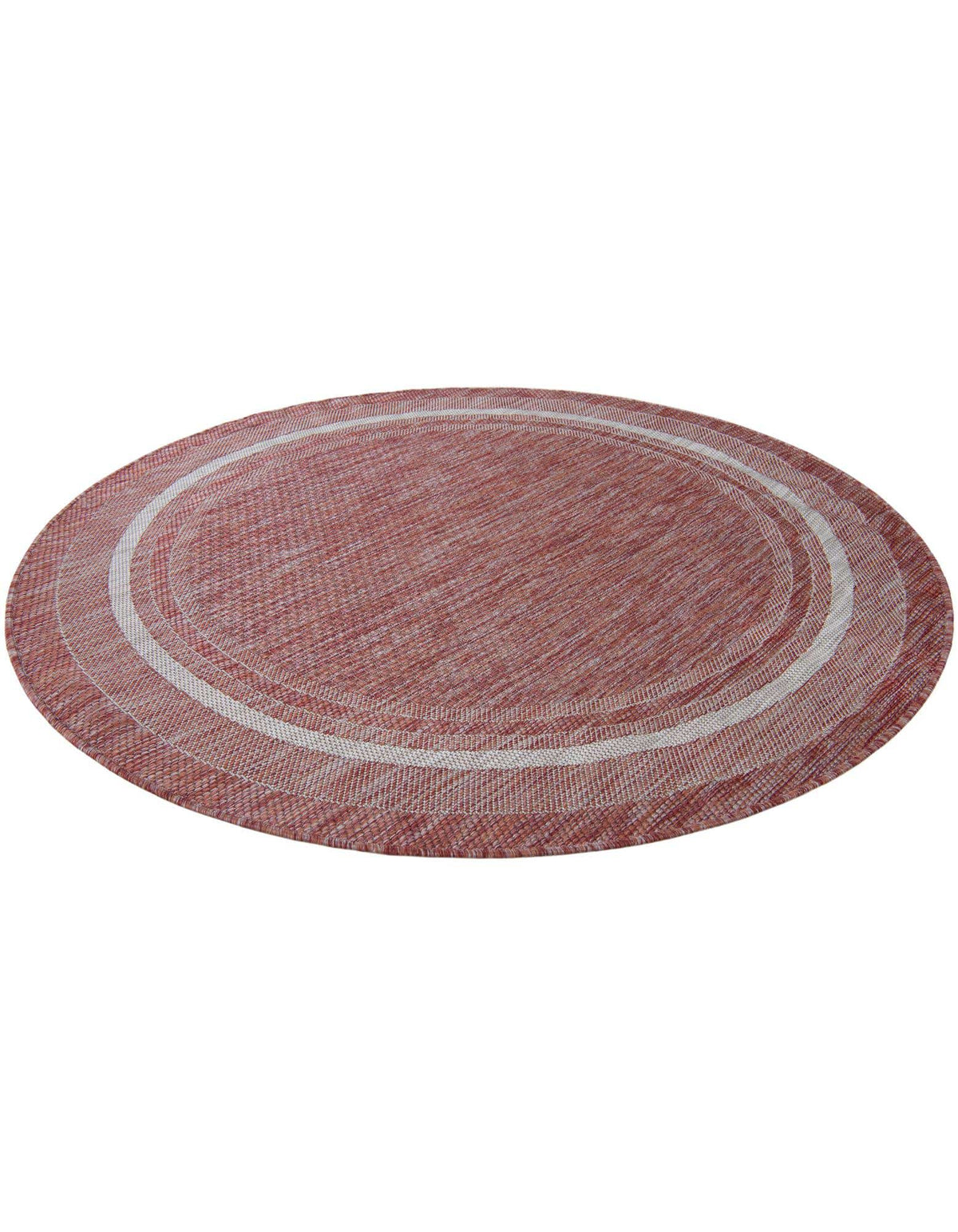 Rund Outdoor Teppich Tulum Outdoor in Rostrot von Hadorn™ - Lifestyle Image