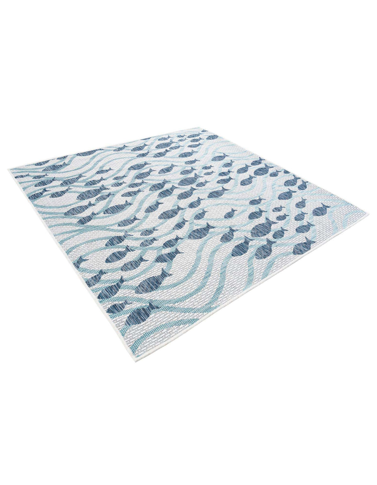 Quadratisch Outdoor Teppich Tulum Outdoor in Blau von Hadorn™ - Lifestyle Image