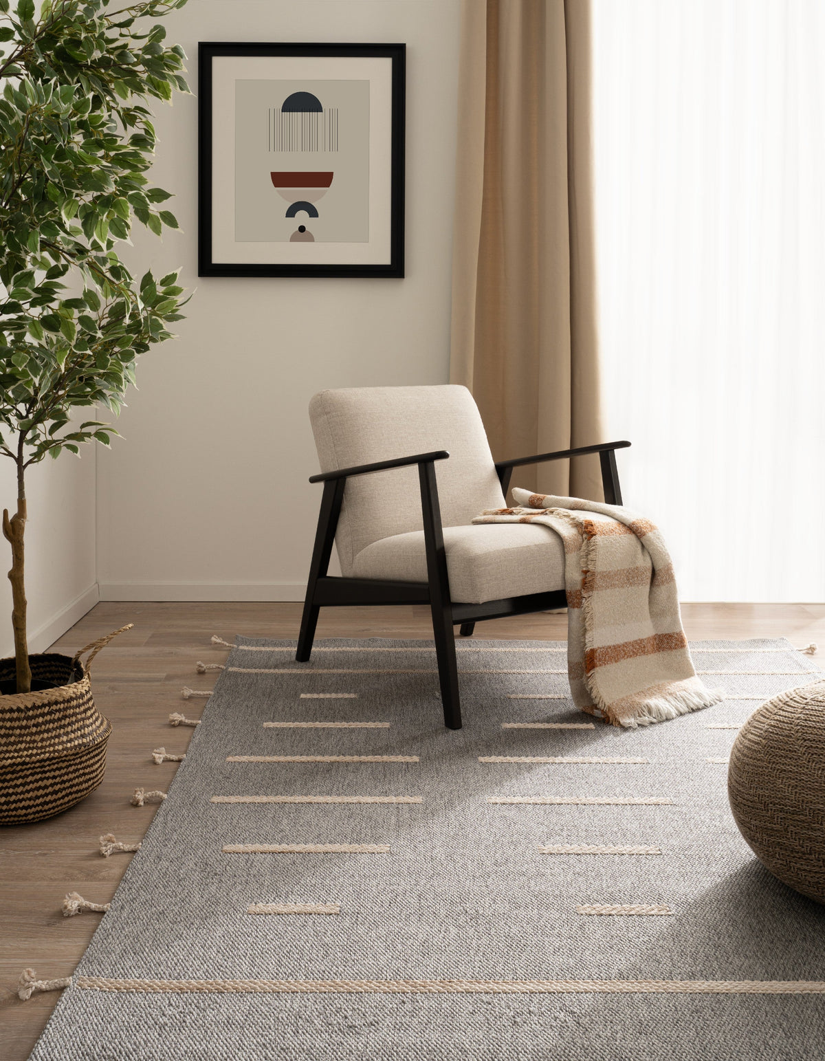 Läufer Teppich Juniper Boho in Grau von Hadorn™ - Lifestyle Image