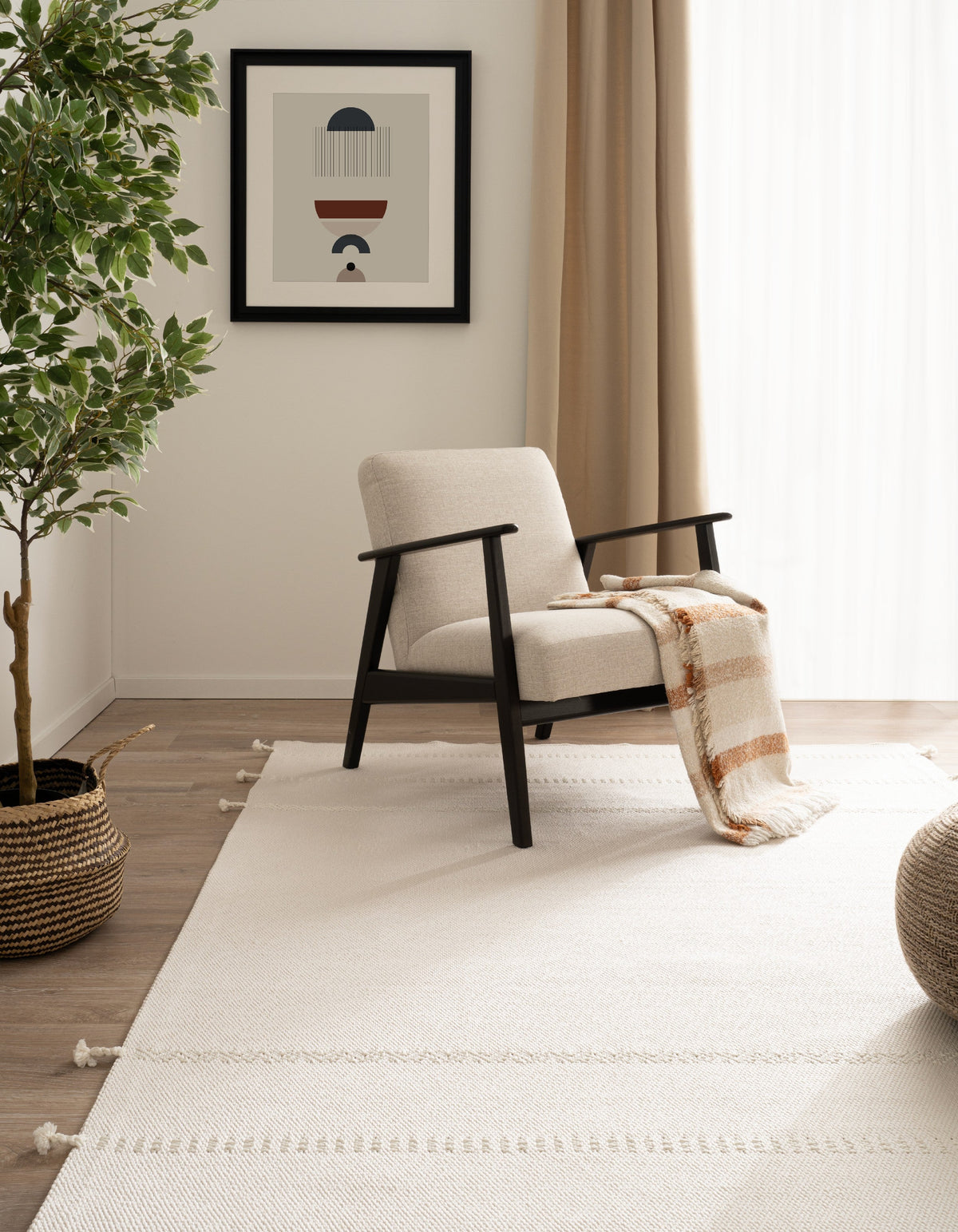 Läufer Teppich Juniper Solid in Weiss von Hadorn™ - Lifestyle Image